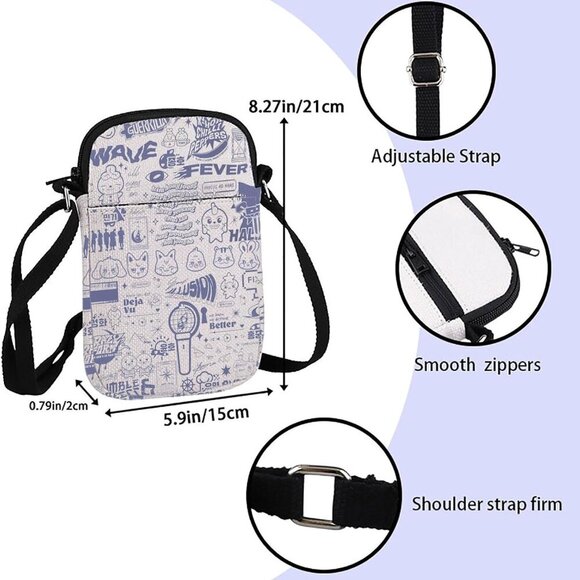Kpop Crossbody Bag Waterproof Polyester Small Messenger for Concerts and Gifts - Picture 2 of 6